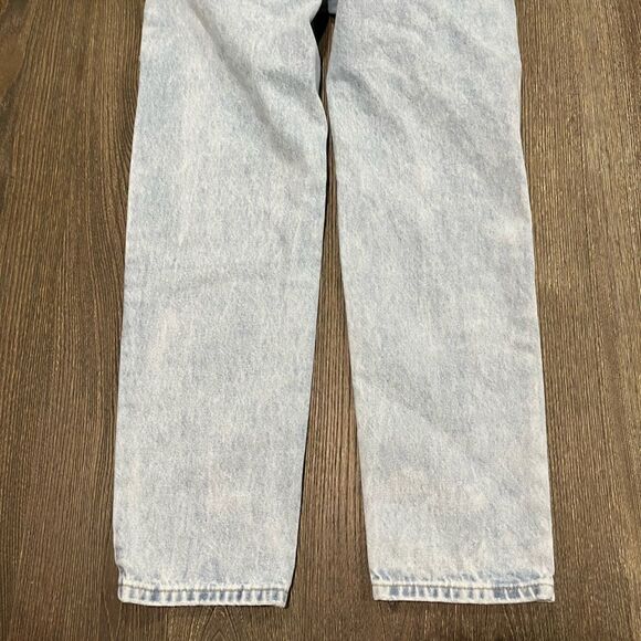 Shein Straight Jeans Distressed Denim Cotton Blend 5-Pockets Light Wash Medium - Picture 10 of 11